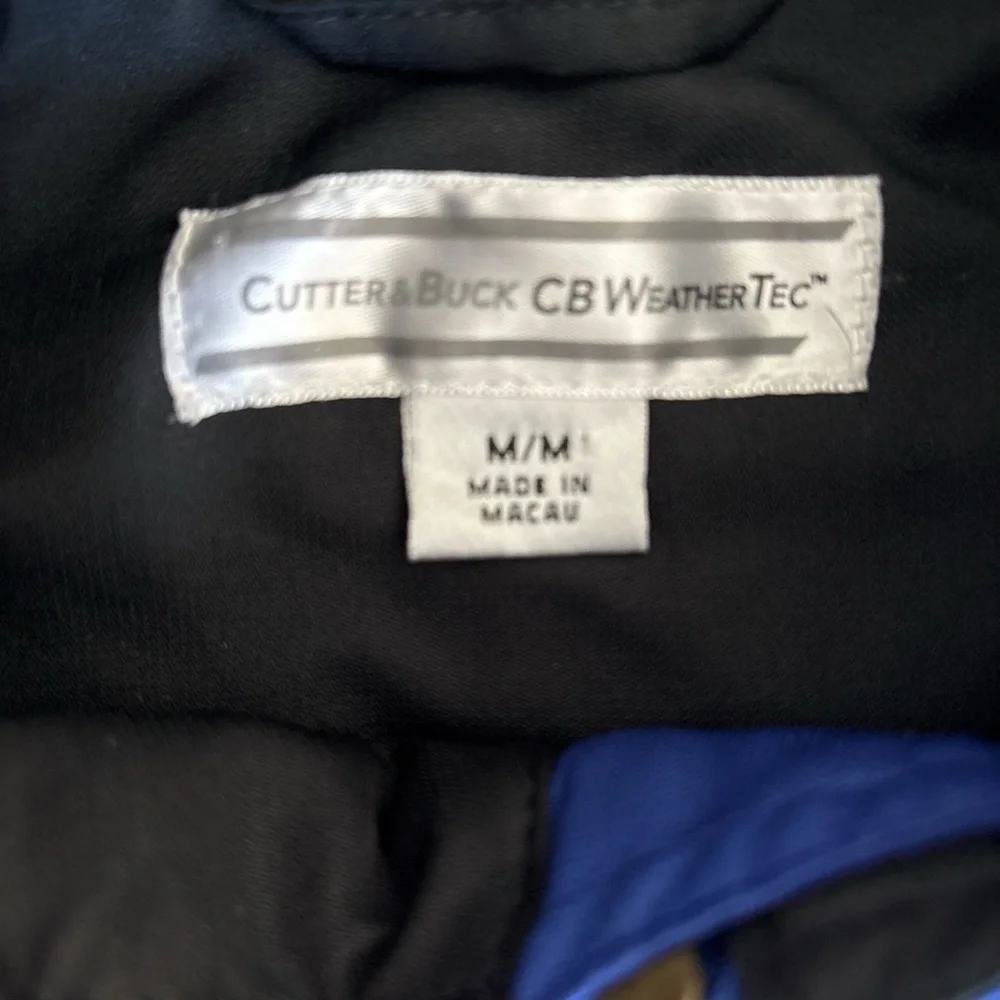 Cutter & Buck Zip Vented Windbreaker Jacket Coat Blue Black Size M